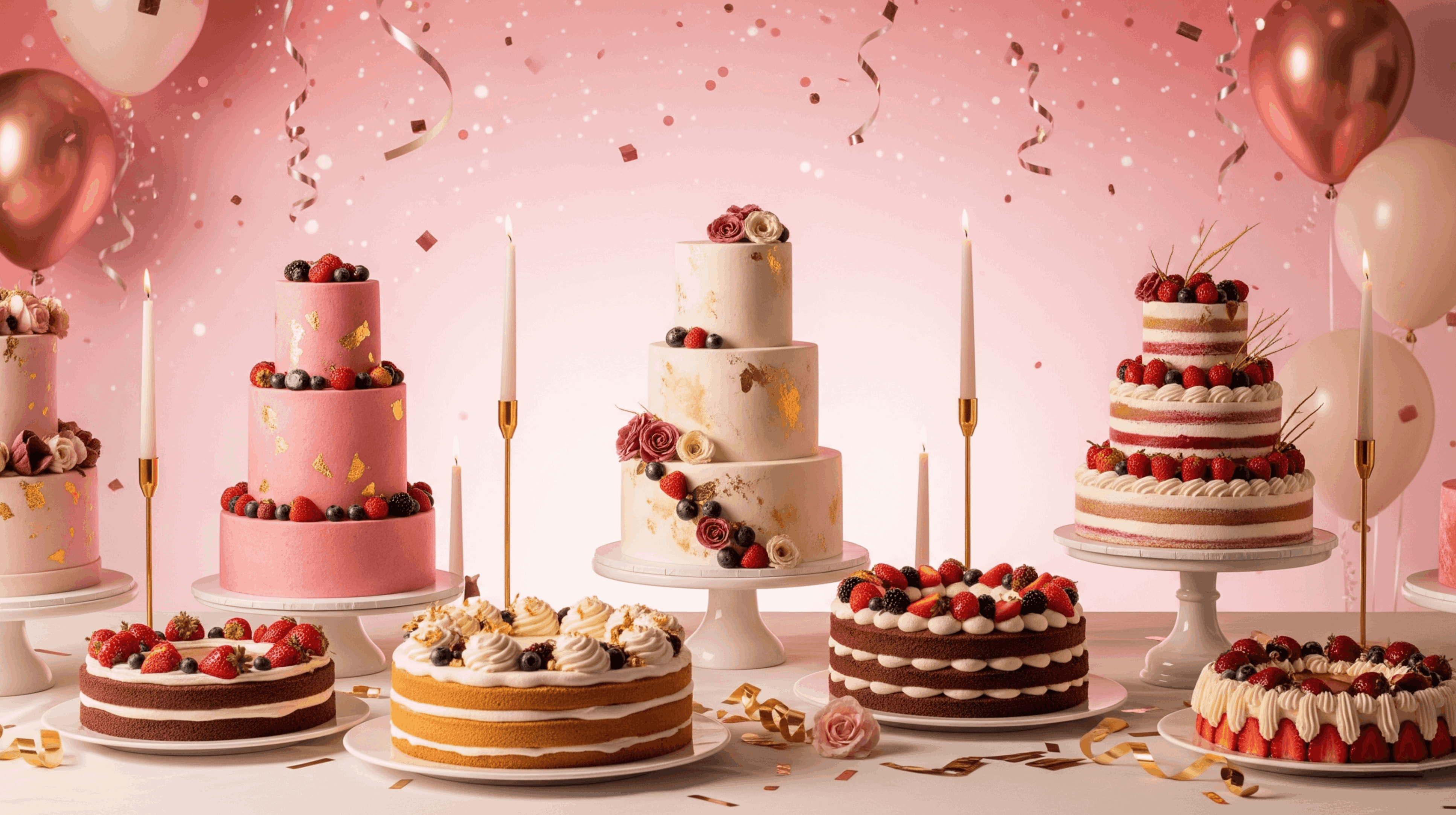 Elegant cake display setup